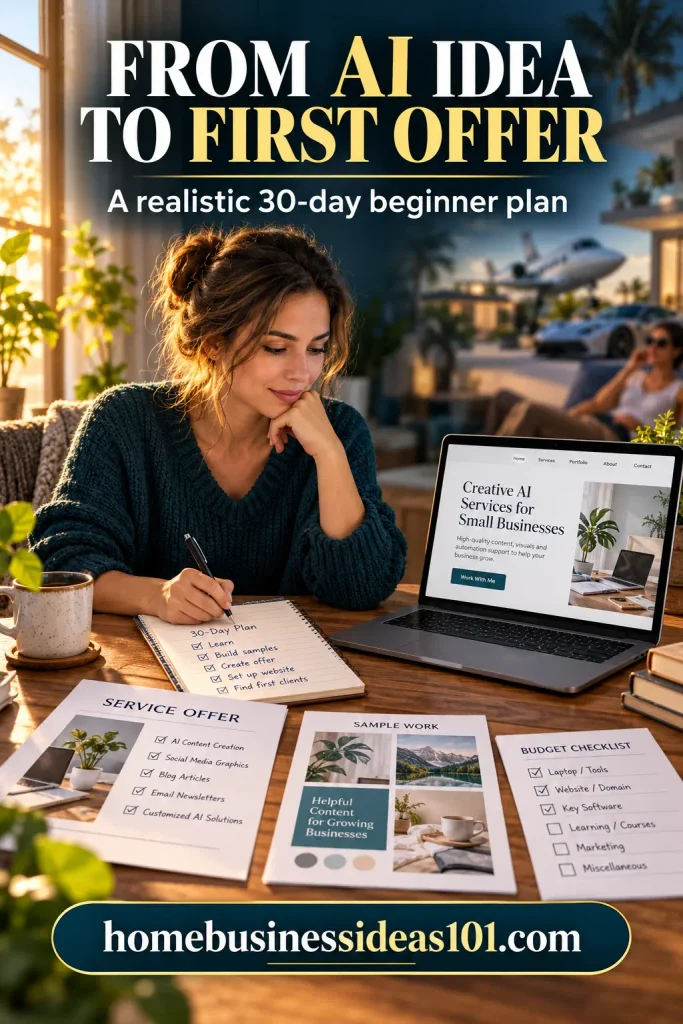 How to Start an AI Home Business as a Beginner: A 30-Day Plan from Idea to First Offer